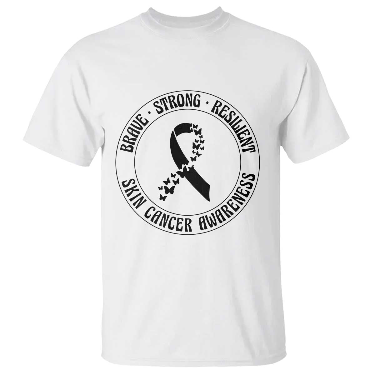 Melanoma Awareness T Shirt Brave Strong Resilient Warrior TS12 White Print Your Wear