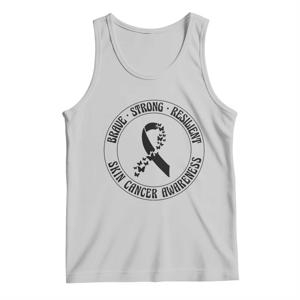 Melanoma Awareness Tank Top Brave Strong Resilient Warrior TS12 Ash Print Your Wear