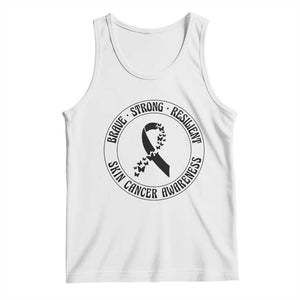 Melanoma Awareness Tank Top Brave Strong Resilient Warrior TS12 White Print Your Wear