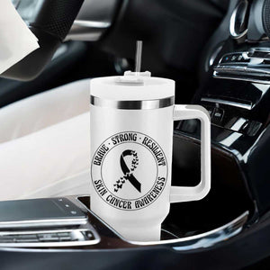 Melanoma Awareness Tumbler With Handle Brave Strong Resilient Warrior TS12 Print Your Wear