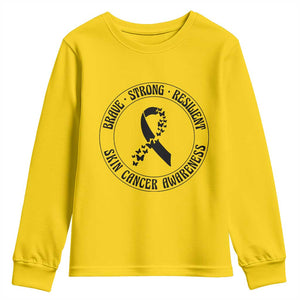 Melanoma Awareness Youth Sweatshirt Brave Strong Resilient Warrior TS12 Daisy Print Your Wear