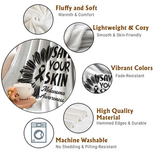 Skin Cancer Fighter Throw Blanket Save Your Skin TS12 Print Your Wear