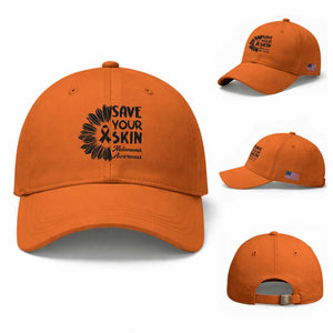 Skin Cancer Fighter Baseball Cap Save Your Skin TS12 Baseball Cap Universal Fit Orange Print Your Wear