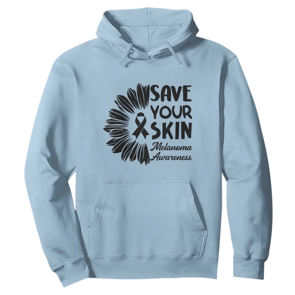 Skin Cancer Fighter Hoodie Save Your Skin TS12 Light Blue Print Your Wear