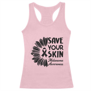 Skin Cancer Fighter Racerback Tank Top Save Your Skin TS12 Light Pink Print Your Wear