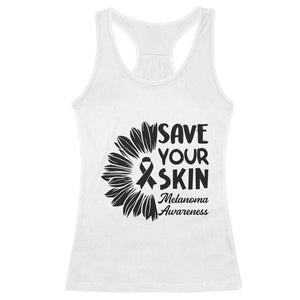 Skin Cancer Fighter Racerback Tank Top Save Your Skin TS12 White Print Your Wear