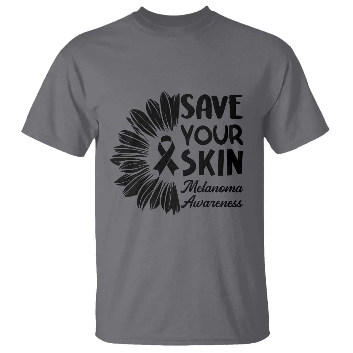 Skin Cancer Fighter T Shirt Save Your Skin TS12 Charcoal Print Your Wear