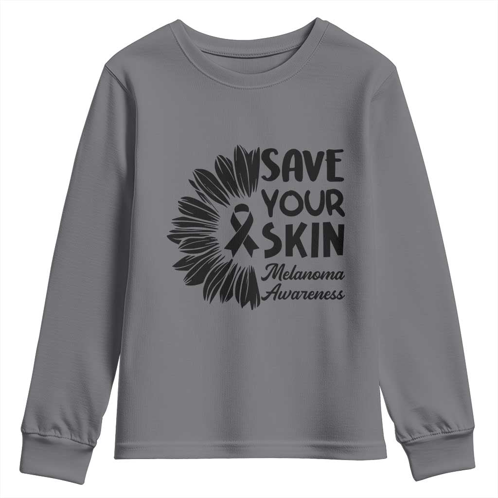 Skin Cancer Fighter Youth Sweatshirt Save Your Skin TS12 Charcoal Print Your Wear