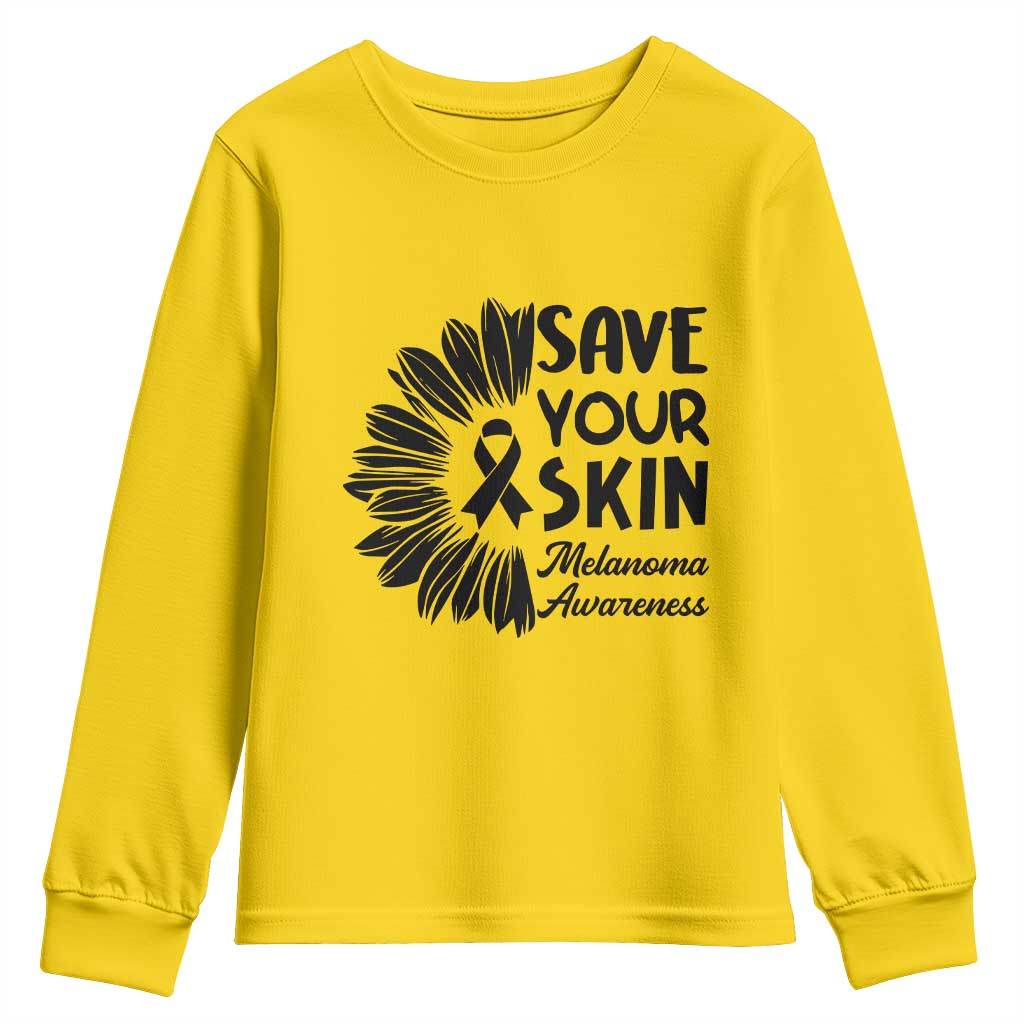 Skin Cancer Fighter Youth Sweatshirt Save Your Skin TS12 Daisy Print Your Wear