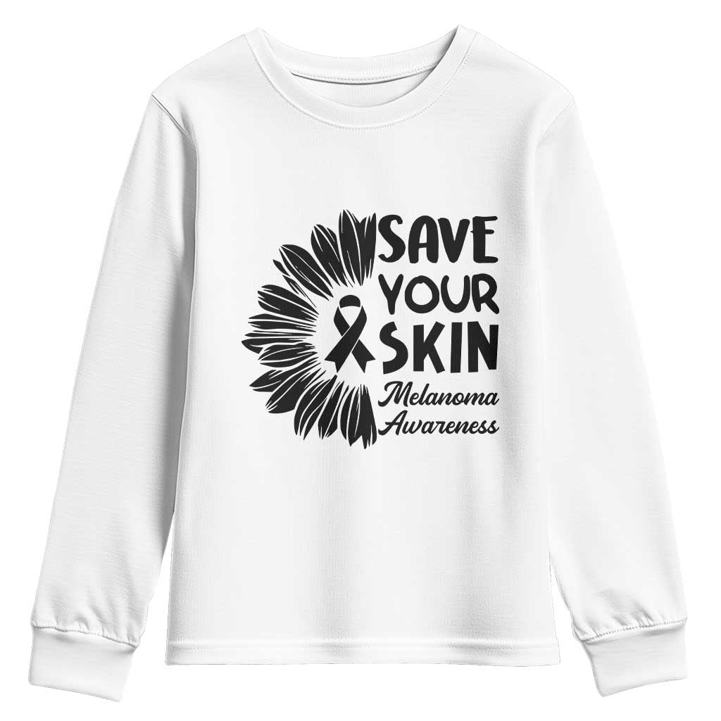 Skin Cancer Fighter Youth Sweatshirt Save Your Skin TS12 White Print Your Wear