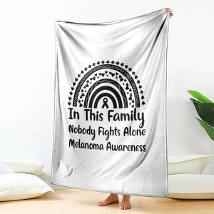 In This Family Nobody Fights Alone Throw Blanket Melanoma Warrior Support TS12 Print Your Wear