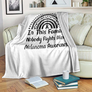 In This Family Nobody Fights Alone Throw Blanket Melanoma Warrior Support TS12 Print Your Wear