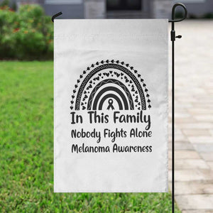 In This Family Nobody Fights Alone Garden Flag Melanoma Warrior Support TS12 Print Your Wear