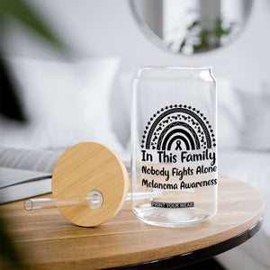 In This Family Nobody Fights Alone Glass Can Melanoma Warrior Support TS12 Print Your Wear