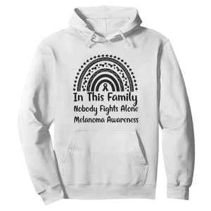 In This Family Nobody Fights Alone Hoodie Melanoma Warrior Support TS12 White Print Your Wear
