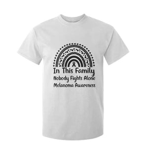 In This Family Nobody Fights Alone T Shirt For Kid Melanoma Warrior Support TS12 White Print Your Wear