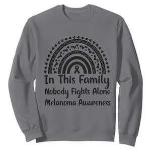 In This Family Nobody Fights Alone Sweatshirt Melanoma Warrior Support TS12 Charcoal Print Your Wear