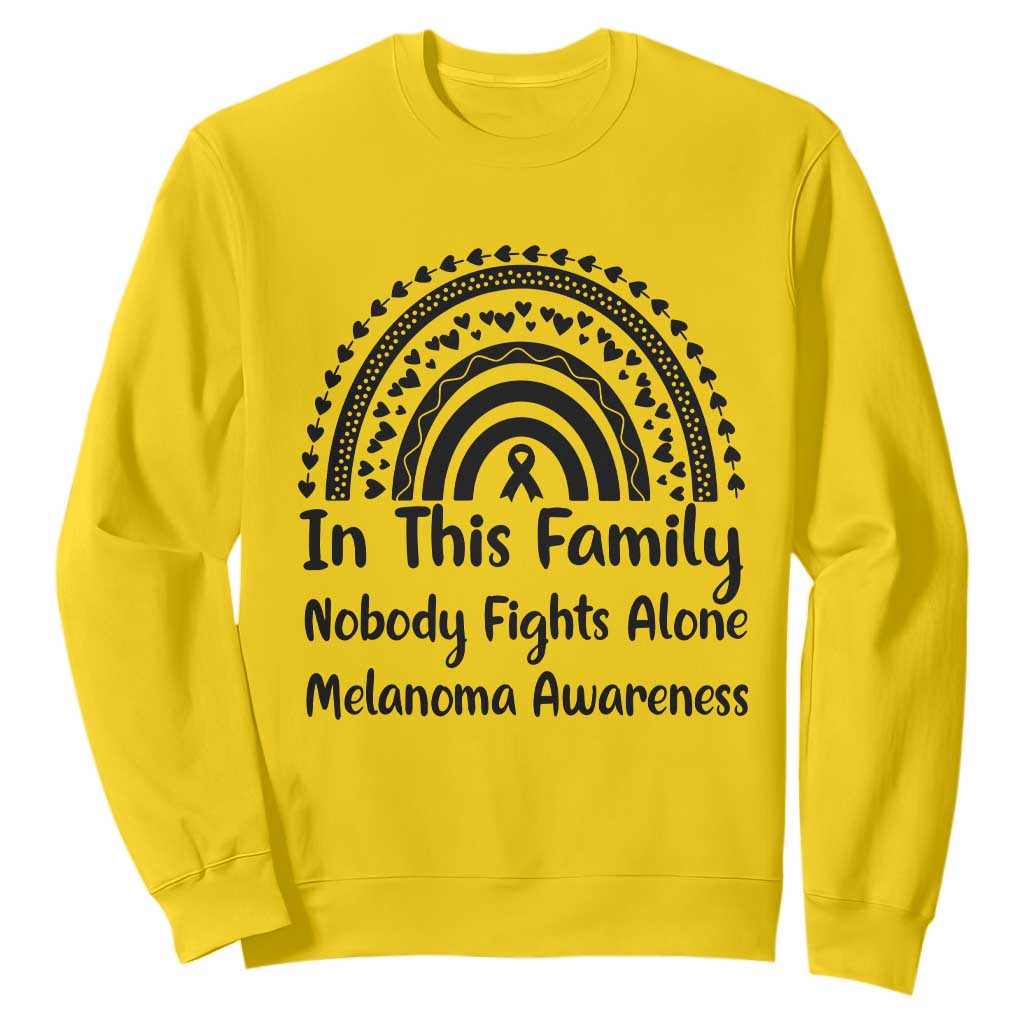 In This Family Nobody Fights Alone Sweatshirt Melanoma Warrior Support TS12 Daisy Print Your Wear