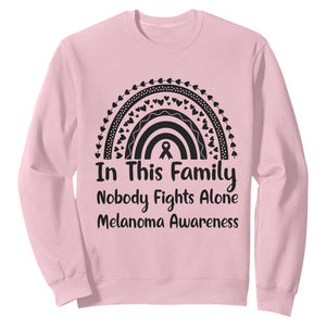 In This Family Nobody Fights Alone Sweatshirt Melanoma Warrior Support TS12 Light Pink Print Your Wear