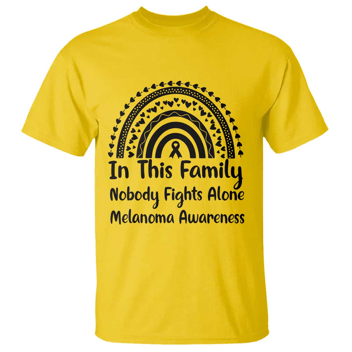 In This Family Nobody Fights Alone T Shirt Melanoma Warrior Support TS12 Daisy Print Your Wear