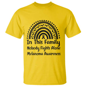 In This Family Nobody Fights Alone T Shirt Melanoma Warrior Support TS12 Daisy Print Your Wear
