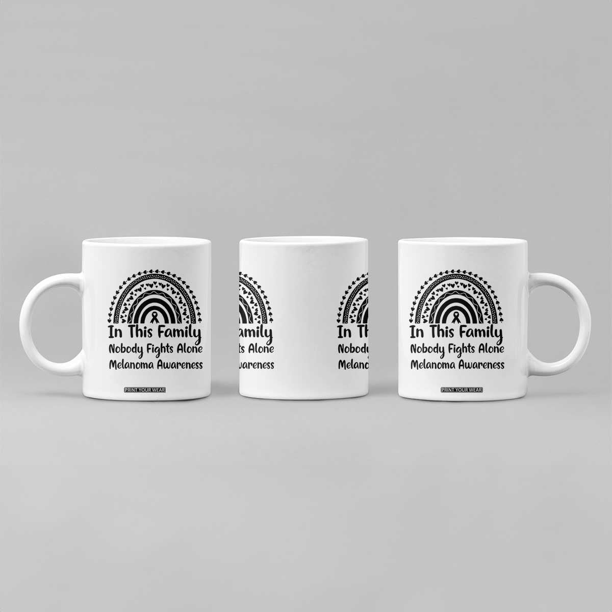 In This Family Nobody Fights Alone Coffee Mug Melanoma Warrior Support TS12 Print Your Wear