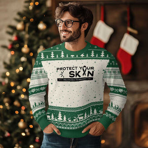 Melanoma Prevention Awareness Ugly Christmas Sweater Protect Your Skin TS12 Beige Green Print Your Wear