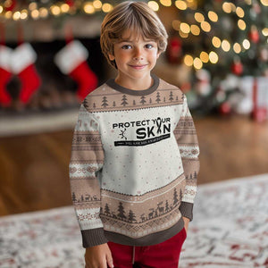 Melanoma Prevention Awareness Ugly Christmas Sweater Protect Your Skin TS12 Mocha Mousse Print Your Wear