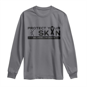 Melanoma Prevention Awareness Long Sleeve Shirt Protect Your Skin TS12 Charcoal Print Your Wear