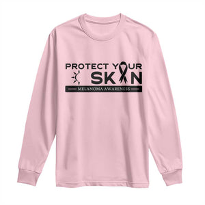 Melanoma Prevention Awareness Long Sleeve Shirt Protect Your Skin TS12 Light Pink Print Your Wear