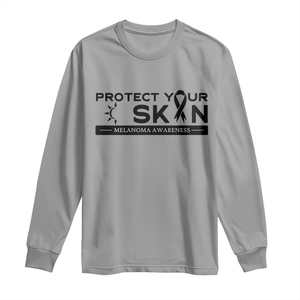 Melanoma Prevention Awareness Long Sleeve Shirt Protect Your Skin TS12 Sport Gray Print Your Wear