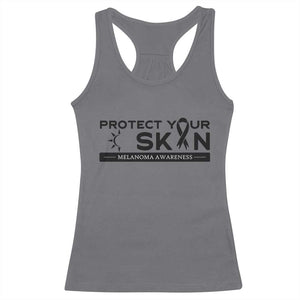 Melanoma Prevention Awareness Racerback Tank Top Protect Your Skin TS12 Charcoal Print Your Wear