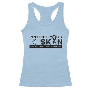 Melanoma Prevention Awareness Racerback Tank Top Protect Your Skin TS12 Light Blue Print Your Wear