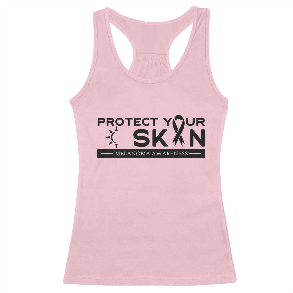 Melanoma Prevention Awareness Racerback Tank Top Protect Your Skin TS12 Light Pink Print Your Wear
