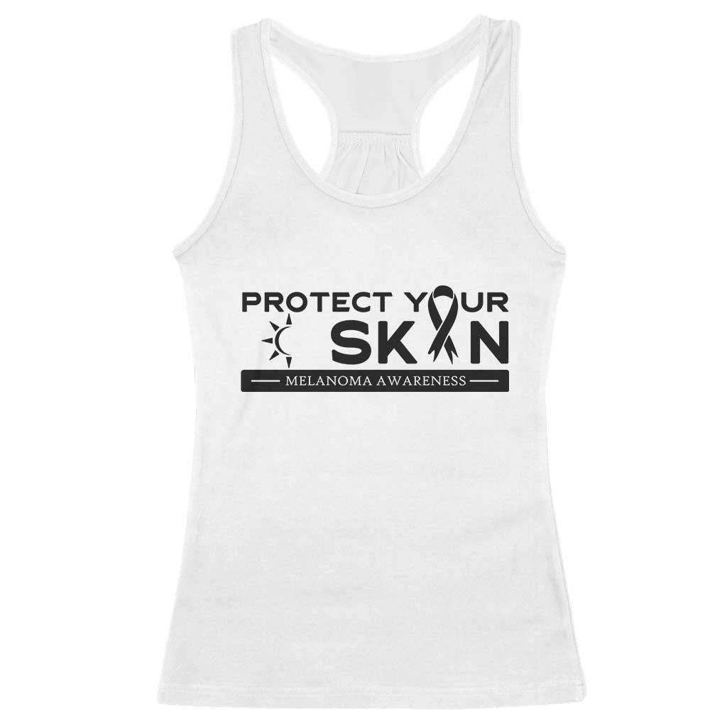 Melanoma Prevention Awareness Racerback Tank Top Protect Your Skin TS12 White Print Your Wear