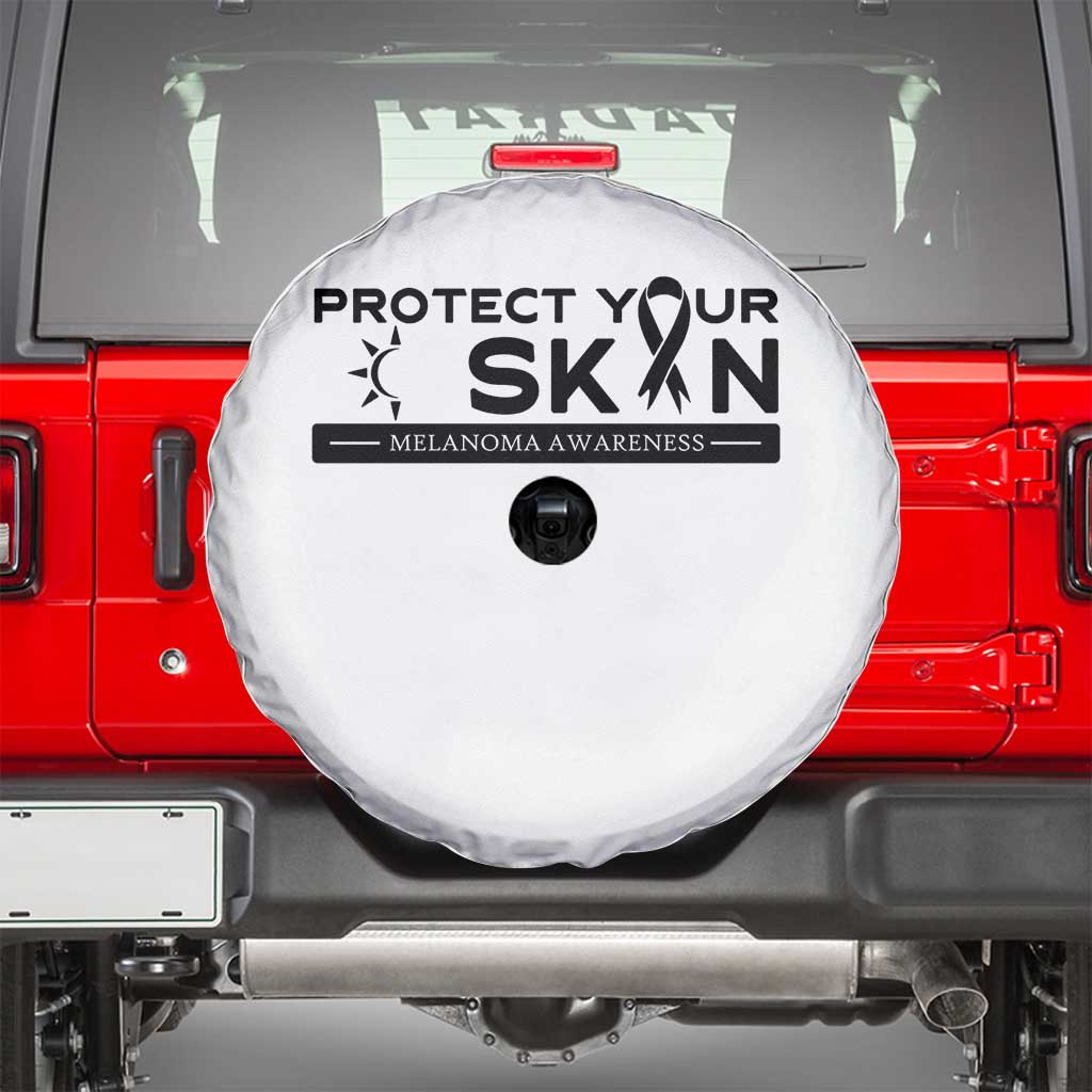 Melanoma Prevention Awareness Spare Tire Cover Protect Your Skin TS12 White Print Your Wear