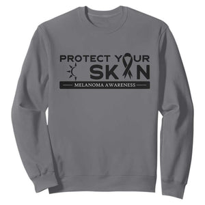 Melanoma Prevention Awareness Sweatshirt Protect Your Skin TS12 Charcoal Print Your Wear