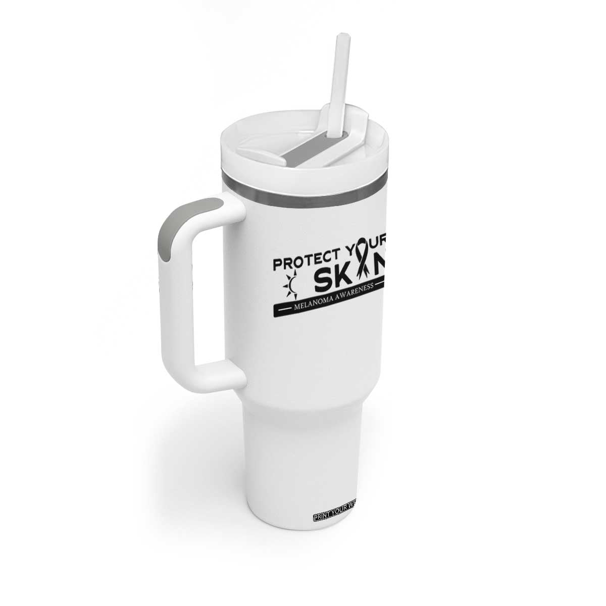 Melanoma Prevention Awareness Tumbler With Handle Protect Your Skin TS12 Print Your Wear