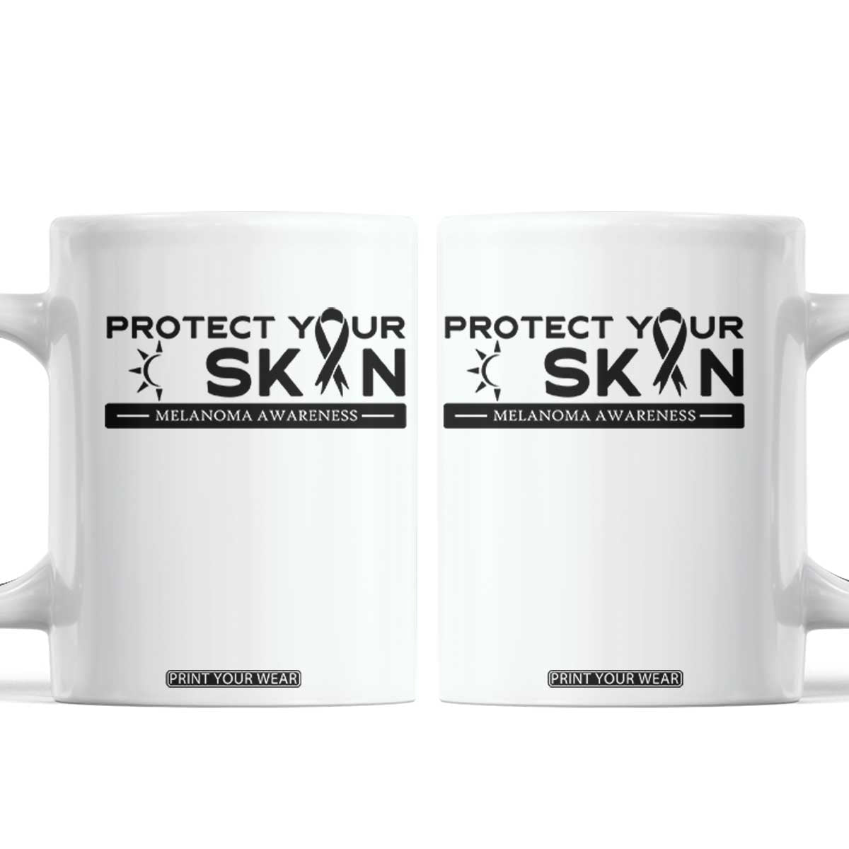 Melanoma Prevention Awareness Coffee Mug Protect Your Skin TS12 White Print Your Wear