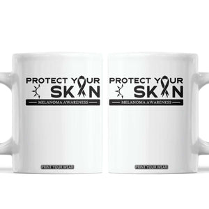 Melanoma Prevention Awareness Coffee Mug Protect Your Skin TS12 White Print Your Wear