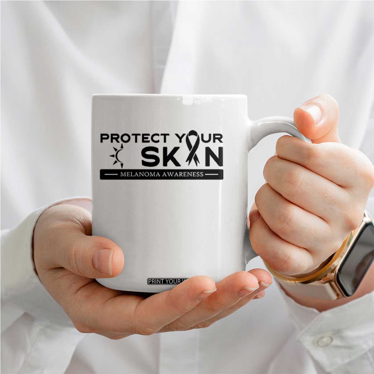 Melanoma Prevention Awareness Coffee Mug Protect Your Skin TS12 Print Your Wear