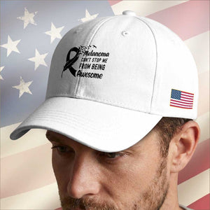 Melanoma Cant Stop Me From Being Awesome Baseball Cap Support Squad Gift TS12 Print Your Wear