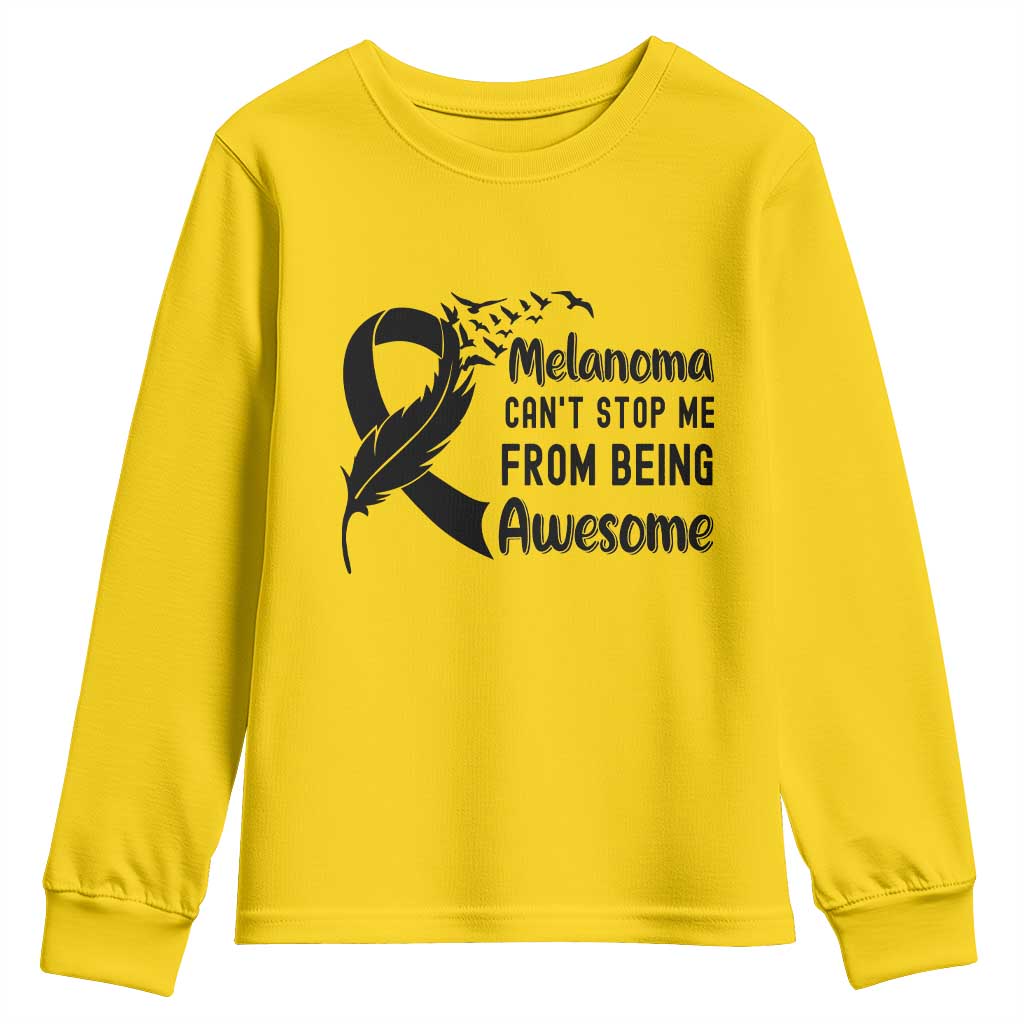Melanoma Cant Stop Me From Being Awesome Youth Sweatshirt Support Squad Gift TS12 Daisy Print Your Wear
