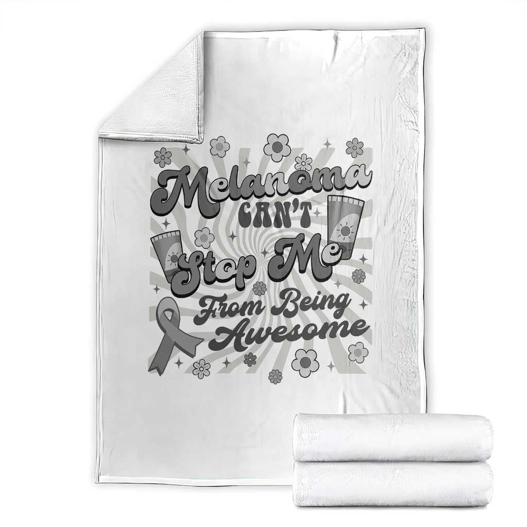 Melanoma Awareness Support Squad Throw Blanket Melanoma Can't Stop Me TS12 White Print Your Wear