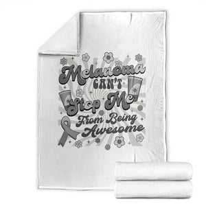 Melanoma Awareness Support Squad Throw Blanket Melanoma Can't Stop Me TS12 White Print Your Wear