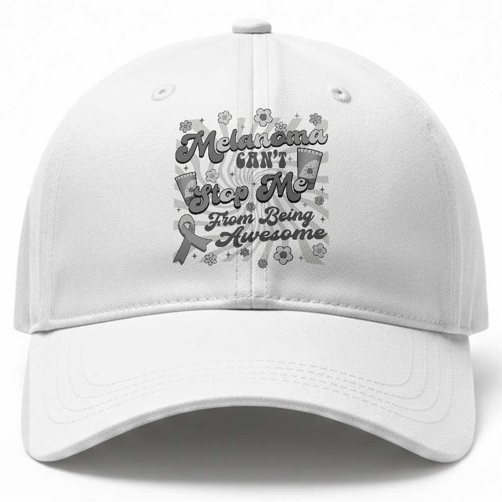Melanoma Awareness Support Squad Baseball Cap Melanoma Can't Stop Me TS12 Print Your Wear