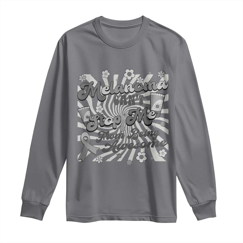Melanoma Awareness Support Squad Long Sleeve Shirt Melanoma Can't Stop Me TS12 Charcoal Print Your Wear