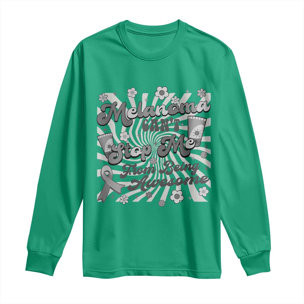 Melanoma Awareness Support Squad Long Sleeve Shirt Melanoma Can't Stop Me TS12 Irish Green Print Your Wear