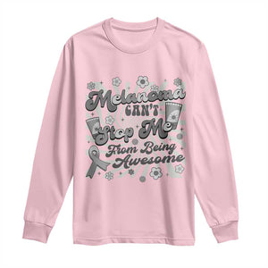 Melanoma Awareness Support Squad Long Sleeve Shirt Melanoma Can't Stop Me TS12 Light Pink Print Your Wear