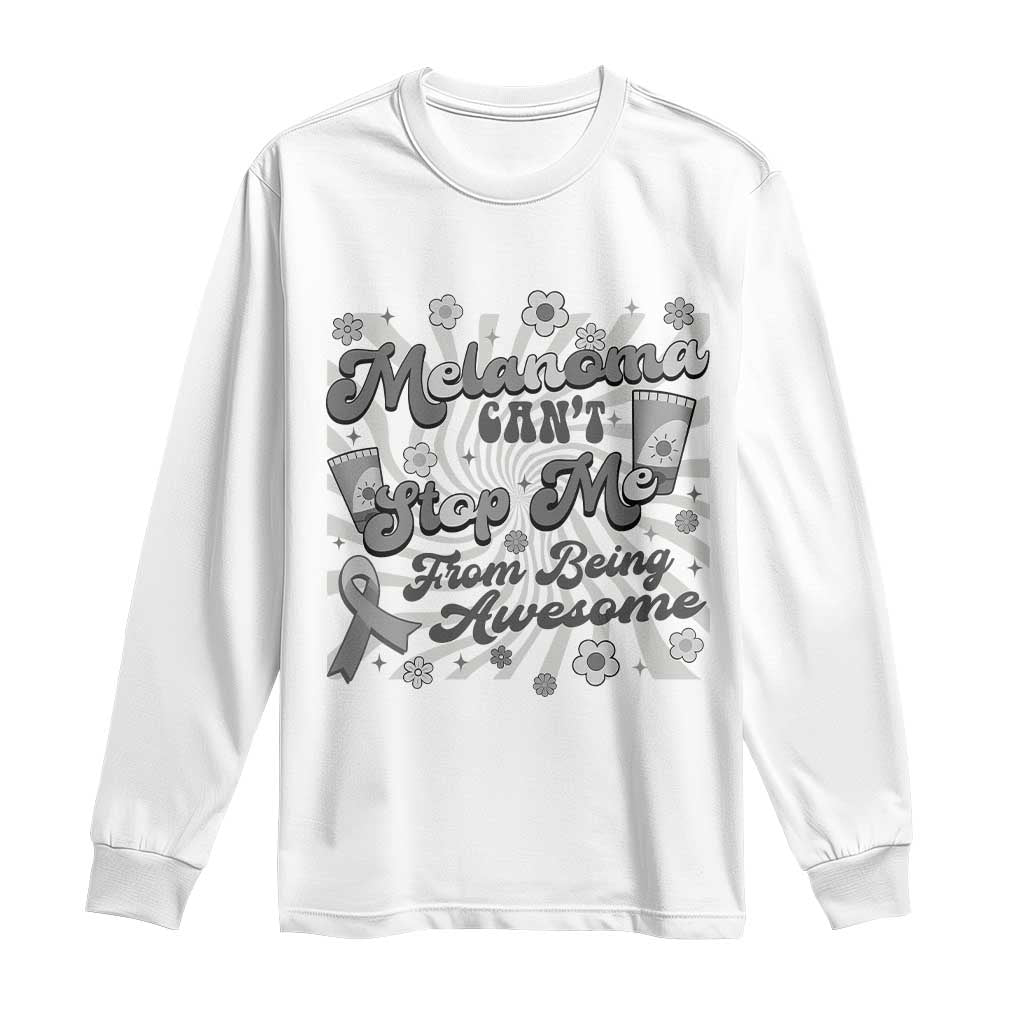 Melanoma Awareness Support Squad Long Sleeve Shirt Melanoma Can't Stop Me TS12 White Print Your Wear